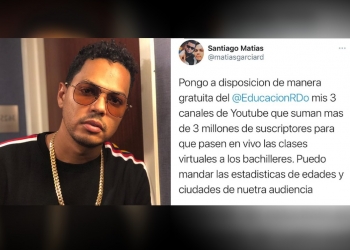 Santiago Matías dispuesto a prestar sus canales de youtube para clases virtuales
